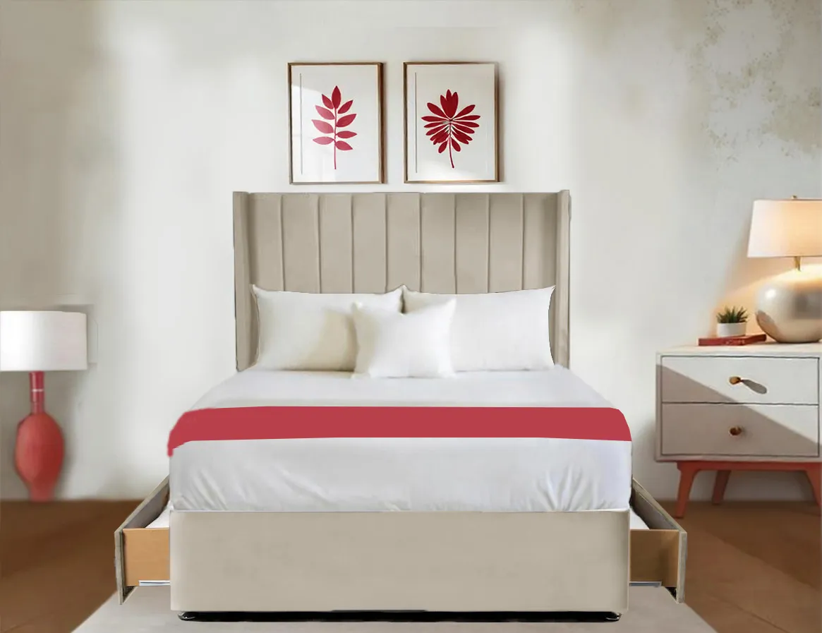 Mink Suede Divan Bed champagne